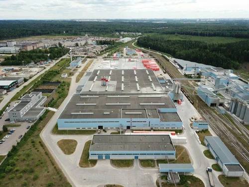 Общий вид производственного комплекса ООО «ЛСР. Стеновые материалы» в Сертолово